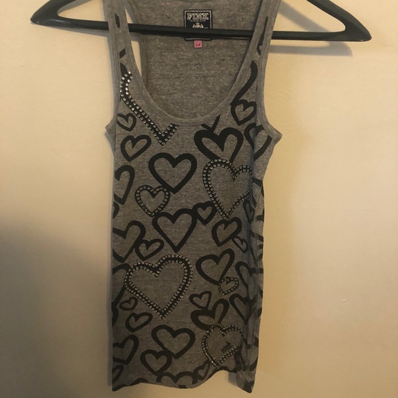 Victoria’s Secret Pink Bling Gray Heart Tank Top Size Small NWOT - Picture 5 of 5